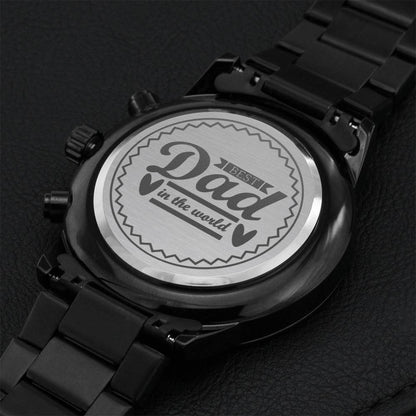 Best Dad In The World Engraving Chronograph Watch