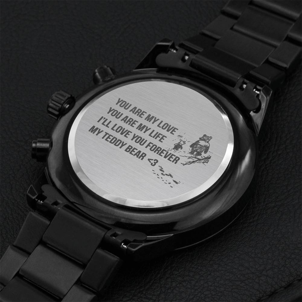 You Are My Life Engraving Chronograph Watch