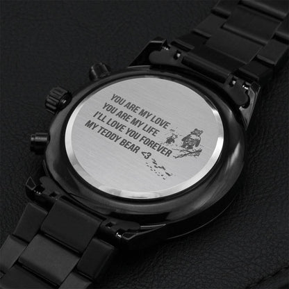 You Are My Life Engraving Chronograph Watch