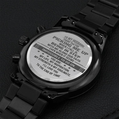 Gift For Husband - Being In Step With Me - Watch Engraving Chronograph Watch