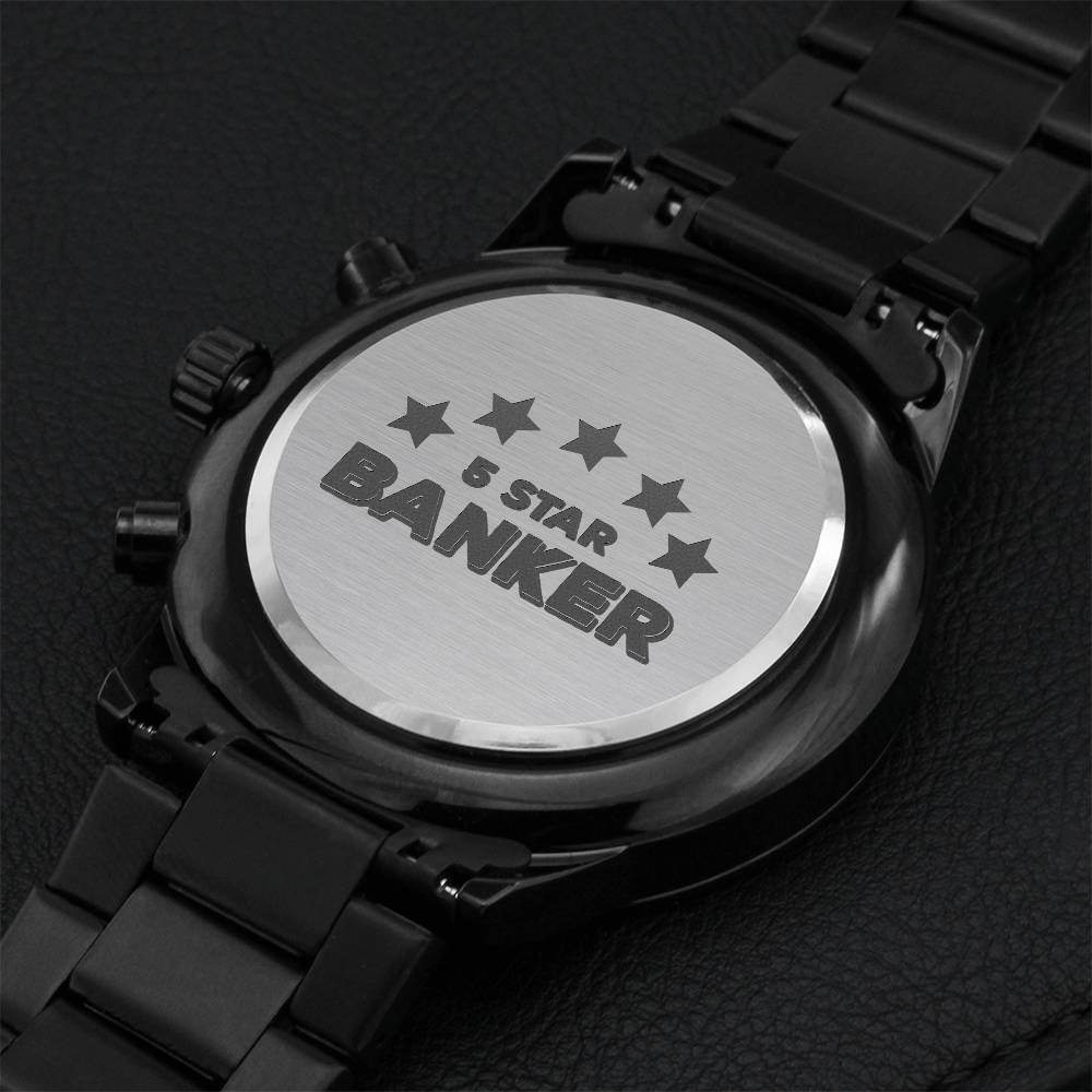 Gift For Bank Manager Gifts For Bank Employees Gifts For Banking Gifts For Bank Tellers Christmas Gift For Banker Retirement Gifts For Bankers Engraving Chronograph Watch