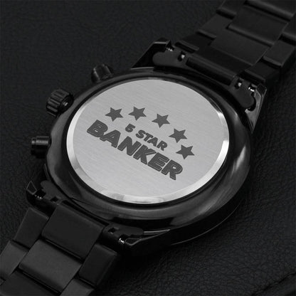 Gift For Bank Manager Gifts For Bank Employees Gifts For Banking Gifts For Bank Tellers Christmas Gift For Banker Retirement Gifts For Bankers Engraving Chronograph Watch