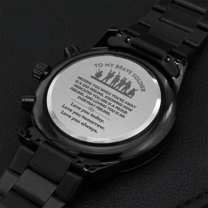 Brave Soldier Watch Engraving Chronograph Watch