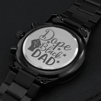 Dope Black Dad Engraving Chronograph Watch