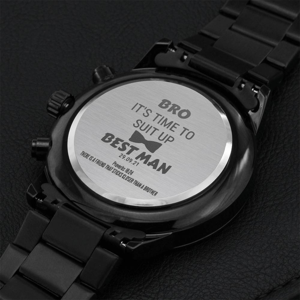 Best Man's Gift - A Customize Watch With Proverbs 1824 Engraved Engraving Chronograph Watch