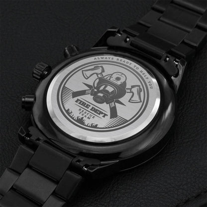 Always Ready To Help You - Black Chronograph Watch Engraving Chronograph Watch