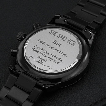Best Man Custom Message Watch For Men Engraving Chronograph Watch