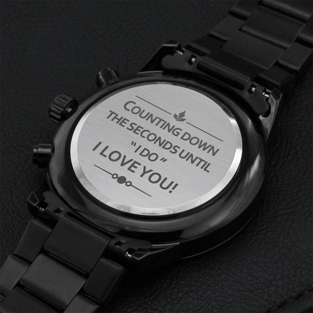 Best Dad Ever 3 Engraving Chronograph Watch