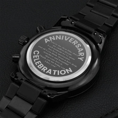You’re My Clear Blue Skies My Endless Dream Black Chronograph Watch Engraving Chronograph Watch