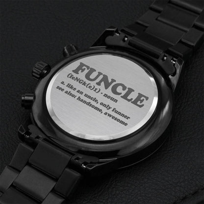 Funcle Definition Funny Uncle Engraved Watch Engraving Chronograph Watch