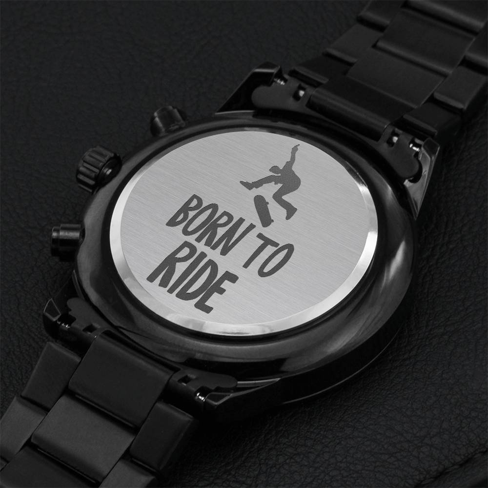 Born To Ride Engraving Chronograph Watch