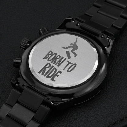 Born To Ride Engraving Chronograph Watch