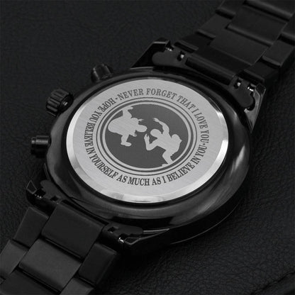 To My Wrestling Son 2 Engraving Chronograph Watch