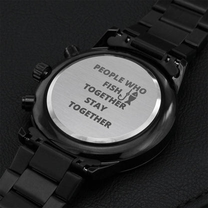 Chronograph Watch For Fishing Partner Engraving Chronograph Watch