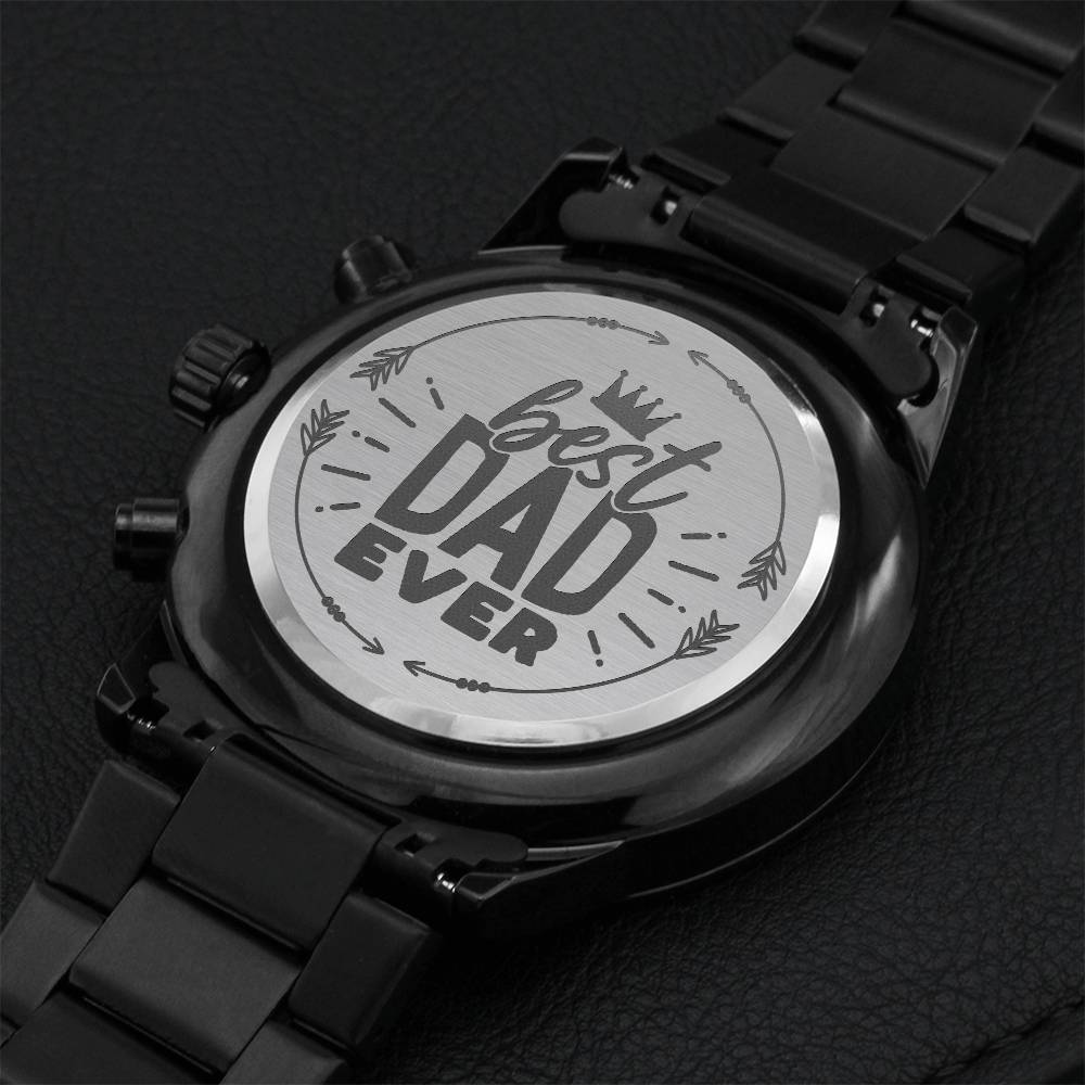 Best Dad Ever Gift Watch Engraving Chronograph Watch