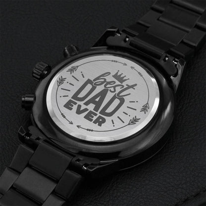 Best Dad Ever Gift Watch Engraving Chronograph Watch