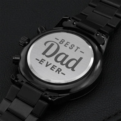 Gift For Dad - Best Dad Ever Engraving Chronograph Watch