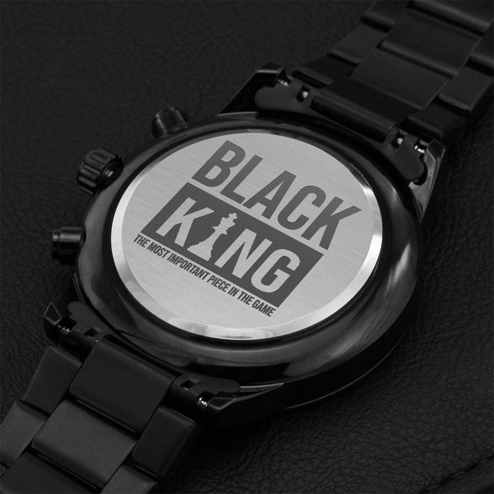 Black King Engraving Chronograph Watch