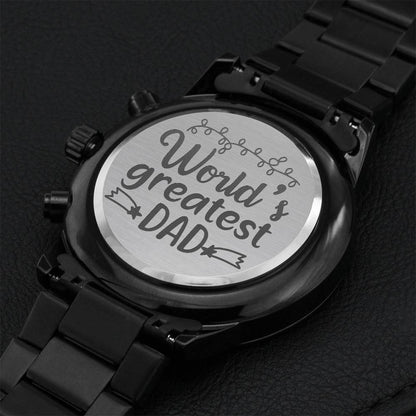 World's Greatest Dad Engraving Chronograph Watch