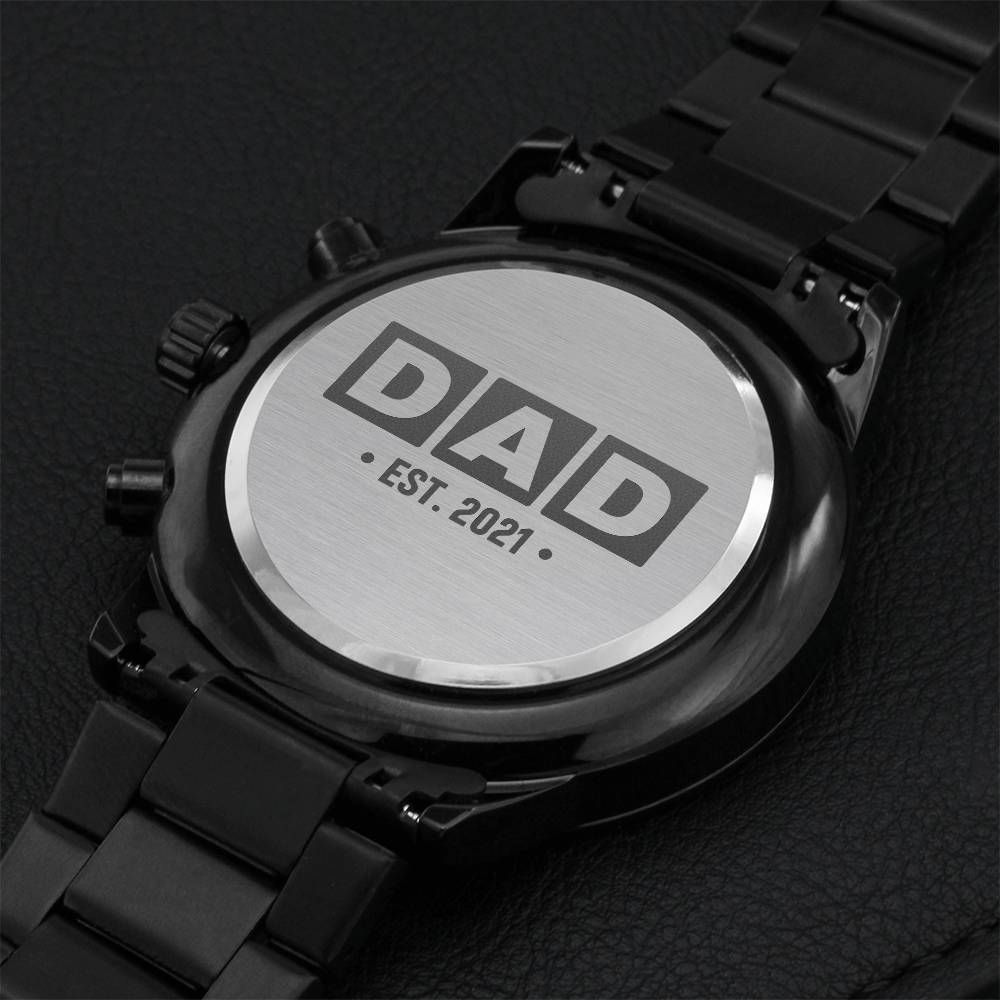 Dad Est 2021 Watch Engraving Chronograph Watch