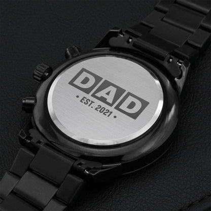 Dad Est 2021 Watch Engraving Chronograph Watch