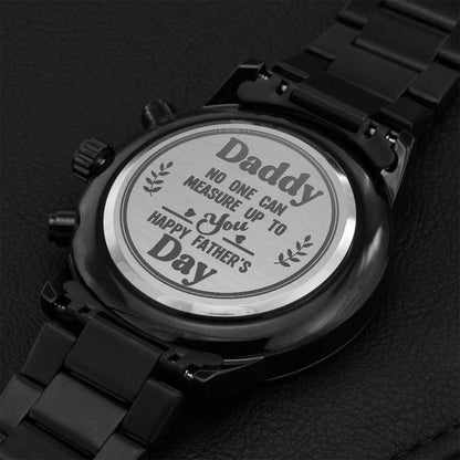 Father's Day Engraved Chronograph Watch No One Like Daddy Watch Black Engraved Watch Gift For Dad Personal Touch Engraved Watch Engraving Chronograph Watch