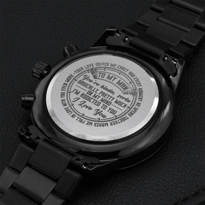 Your Love Drives Me Crazy Engraved Watch Engraving Chronograph Watch