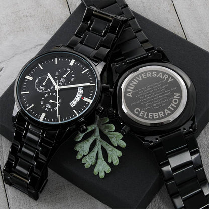 You’re My Clear Blue Skies My Endless Dream Black Chronograph Watch Engraving Chronograph Watch