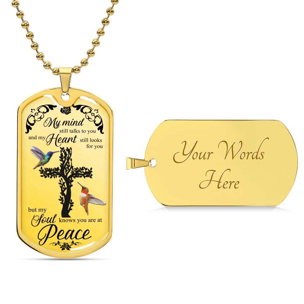 Christian Gift, Forever In My Heart, Sympathy Gift, Condolence Gift, Grief Gift, God Has You In His Arms I Have You In My Heart - Army Tag Necklace, Dog Tag Necklace