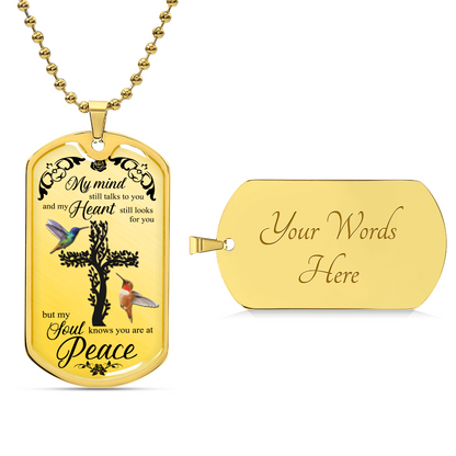 Christian Gift, Forever In My Heart, Sympathy Gift, Condolence Gift, Grief Gift, God Has You In His Arms I Have You In My Heart - Army Tag Necklace, Dog Tag Necklace