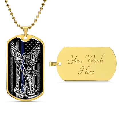 Dog Tag Necklace - Saint Michael - Saint Pendant - Catholic Saint - Talisman - Angel - Saint Of War - Archangel - Gift For Michael - Army Tag Necklace, Dog Tag Necklace