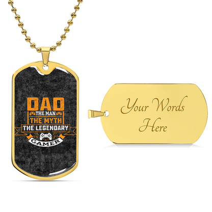 Gamer Dad - Army Tag Necklace, Dog Tag Necklace