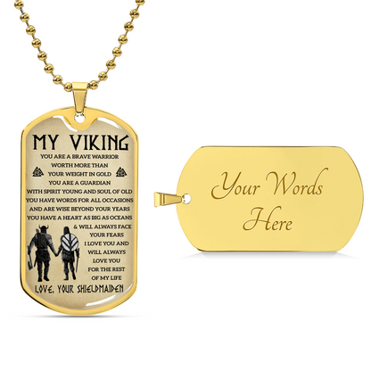 Viking Dogtag For Your Man - Army Tag Necklace, Dog Tag Necklace