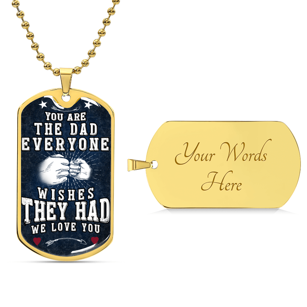 Fathers Day Necklace From Daughter, Son, Wife - Father's Day Necklace With Names - Dad Necklace For Fathers Day - Army Tag Necklace, Dog Tag Necklace