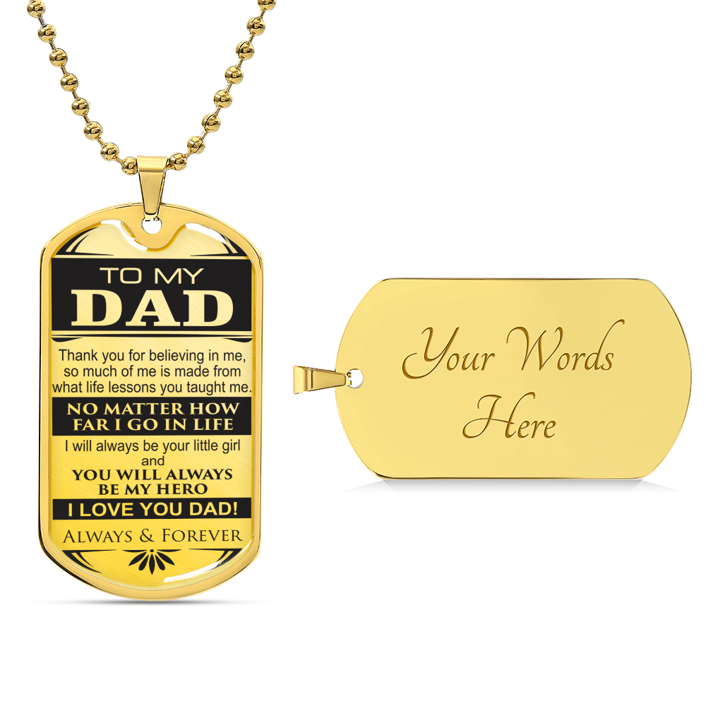 Dad Tag From Daughter - Army Tag Necklace, Dog Tag Necklace