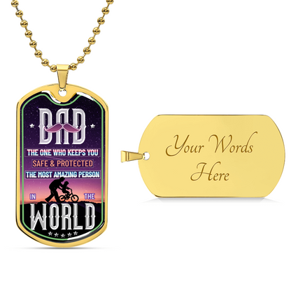 Father's Day Dog Tag Necklace - Army Tag Necklace, Dog Tag Necklace