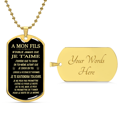 A Mon Fils- Achetez Aujourd'hui Et Économisez - Army Tag Necklace, Dog Tag Necklace