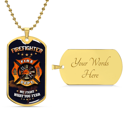 Collection Dad - Firefighter Necklace - Army Tag Necklace, Dog Tag Necklace
