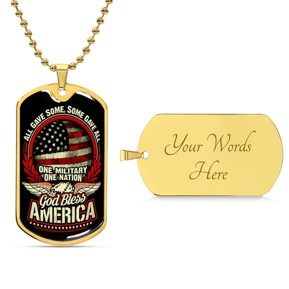 U.S Army Military Gift, Dog Tag Veteran Gifts for Grandpa Independence Day, Veteran Gift For Dad, Veteran Jewelry - Army Tag Necklace, Dog Tag Necklace