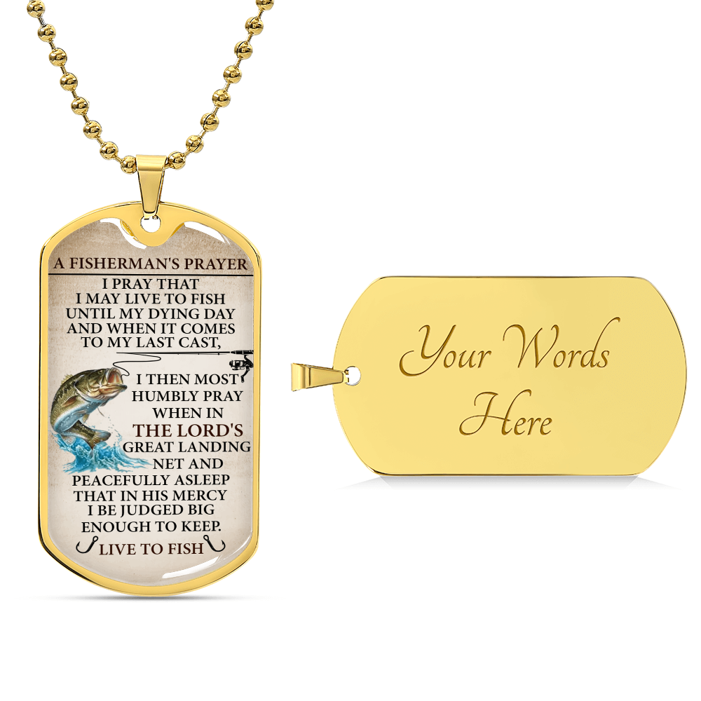 A Fisherman's Prayer - Army Tag Necklace, Dog Tag Necklace