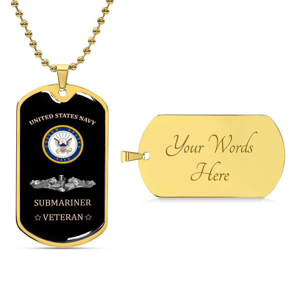 United States Navy Submariner - Veteran - Army Tag Necklace, Dog Tag Necklace