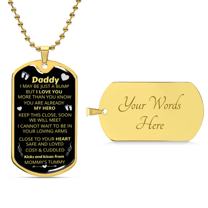 Daddy To Be - Dog Tag Pendant - Army Tag Necklace, Dog Tag Necklace