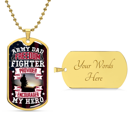 Army Dad Hero - Army Tag Necklace, Dog Tag Necklace