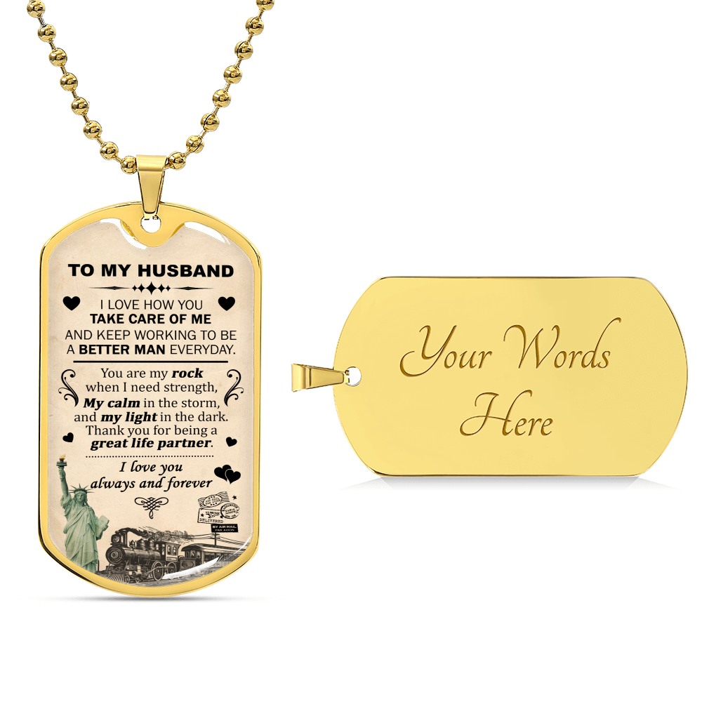 Gift For Husband - Take Care Of Me - Dog Tag - Army Tag Necklace, Dog Tag Necklace