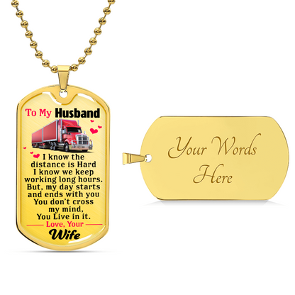 Gift For Hubby - Premium Dog Tag - Army Tag Necklace, Dog Tag Necklace