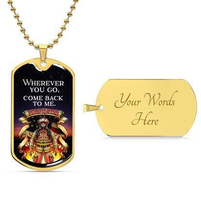 Gift For Firefighters - Army Tag Necklace, Dog Tag Necklace