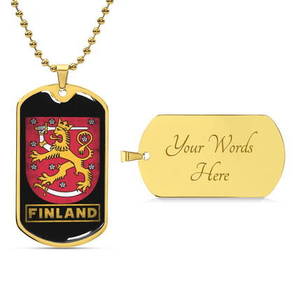 Finland Necklace - Army Tag Necklace, Dog Tag Necklace