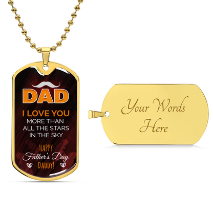 Father's Day Surprise Gift For Dad, Father's Day Gift For The Father On Behalf Of The Child, Father's Day Special Gift For Dad - Army Tag Necklace, Dog Tag Necklace