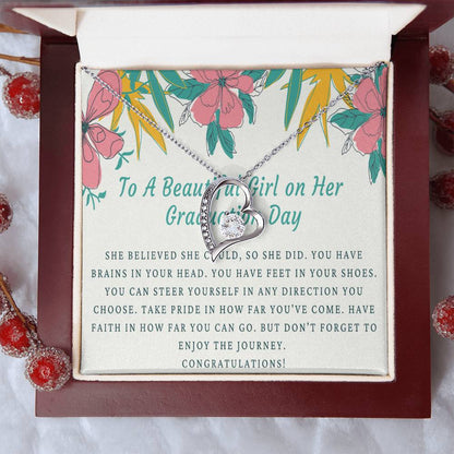 A Beautiful Girl On Her Graduation Day Necklace Graduation Gift Necklace Graduation Gift For Her College Graduation Forever Love Necklace
