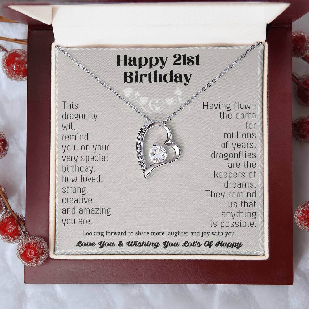21st Birthday Dragonfly Necklace Gift Happy 21st Birthday Gifts For Her Best Friend Daughter Sister Niece Auntie Necklace Happy 21 Birthday Birthday Forever Love Necklace